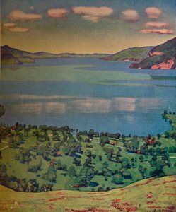 Thunsjön, från Leissigen, c1910. av Ferdinand Hodler