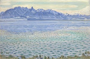 Thunsjön med Stockhornkedjan. 1904 av Ferdinand Hodler