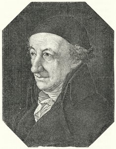 Porträtt av den tyske poeten Christoph Martin Wieland i ålderdom (gravyr)