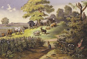 Juli (färglitografi) av Ferdinand Karl Klimsch