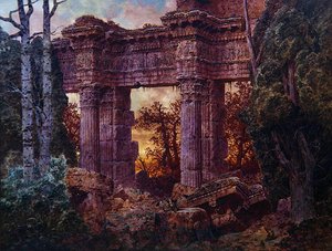 Roman Ruin at Twilight (olja på duk)