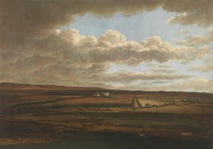 Utsikt från Aschaffenburgs slott över alléerna mot Schönbusch (Aschaffenburgcykeln) av Ferdinand Kobell