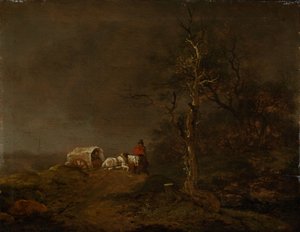 Åsklandskap med bondvagn av Ferdinand Kobell