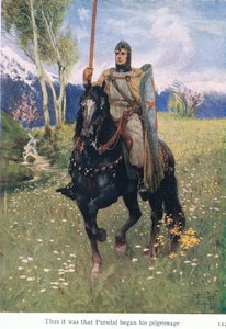 Så var det med Parsifal började sin pilgrimsfärd, illustration från The Stories of Wagners Operas pub. av George Harrap & Co Ltd 1932