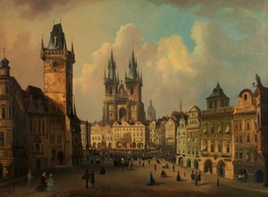 Gamla stans torg i Prag av Ferdinand Lepie