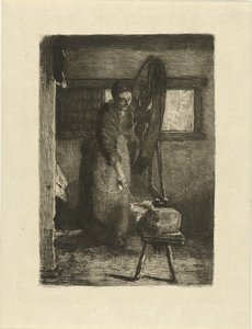 Spinster på jobbet På jobbet (titel på objekt)