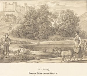 Tisdag - Bergveste Salzburg före middagstid (tisdag - Salzburgs slott från middagssidan)