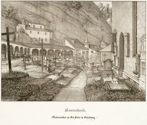 Lördag, lördag Peterskyrkans begravningsplats i Salzburg av Ferdinand Olivier