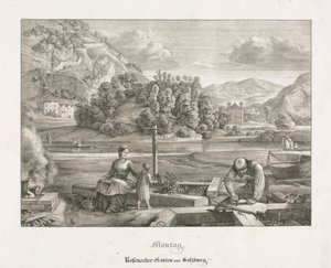 Sju vyer i Salzburg och Berchtesgaden: Måndag: Rosenecker Garden Salzburg, 1823.
