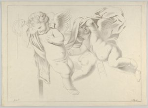 Studie av tre putti, ca. 1800-1844. av Ferdinand Piloty