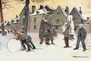 Snow, i barndomens bilderbok, ca 1900 (gravyr) av Ferdinand Raffin