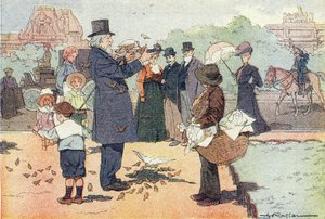 Den offentliga trädgården i Tuilerierna i Paris, i Imagier de l
