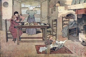 Arbeta hemma (läxor, läsning och hemarbete), i Imagier de l