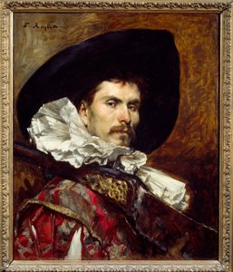 En harquebusier på 1600-talet Målning av Ferdinand Roybet (1840-1920) 1800-talet Lyon, Musee des Beaux Arts
