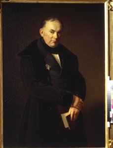 Porträtt av poeten Vasily Andreyevich Zhukovsky (1783-1852) (porträtt av poeten V. Zhukovsky). Målning av Ferdinand Theodor Hidebrandt (1804-1874), olja på duk, 1844. Tysk konst (Dusseldorf) av Ferdinand Theodor Hildebrandt