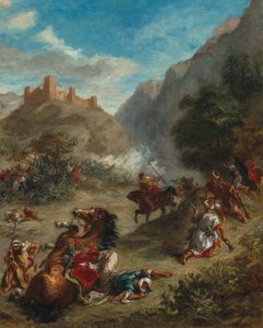 Araber som strider mot bergen av Ferdinand Victor Eugene Delacroix