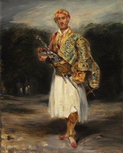Greve Demetrius de Palatiano i suliotkostym, ej daterad (olja på tyg) av Ferdinand Victor Eugene Delacroix
