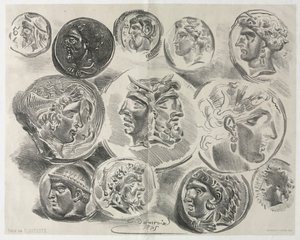 Ark med tolv antika medaljer, 1825. av Ferdinand Victor Eugene Delacroix