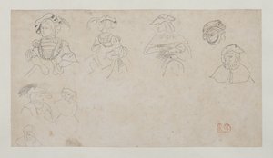Figurstudier, ca 1800-1899 (grafit på vävt papper) av Ferdinand Victor Eugene Delacroix