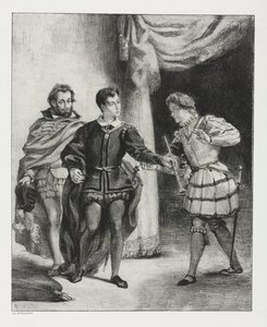 Hamlet: Hamlet och Guildenstern, 1834. av Ferdinand Victor Eugene Delacroix