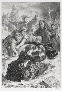 Hamlet: Hamlet och Laertes i Ophelias grav, 1843. av Ferdinand Victor Eugene Delacroix