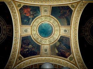 Historia och filosofi. Kupol av nationalförsamlingens bibliotek. Målning av Eugene Delacroix (1798-1863) av Ferdinand Victor Eugene Delacroix