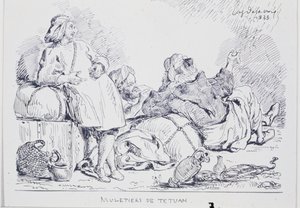 Mule-förare från Tetuán, 1833 av Ferdinand Victor Eugene Delacroix