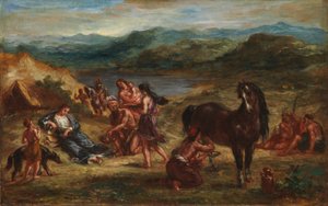 Ovidius bland skyterna av Ferdinand Victor Eugene Delacroix
