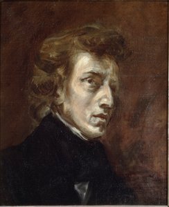 Porträtt av Frederic Chopin av Ferdinand Victor Eugene Delacroix