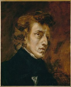 Porträtt av Frederic Chopin ... av Ferdinand Victor Eugene Delacroix