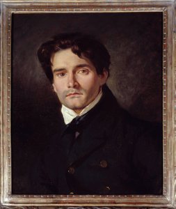Porträtt av målaren Louis Riesener av Ferdinand Victor Eugene Delacroix