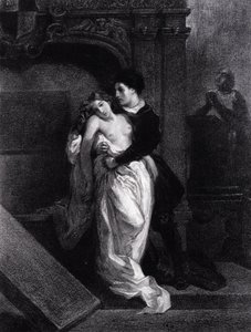 Romeo och Julia - gravyr av Eugene Delacroix av Ferdinand Victor Eugene Delacroix