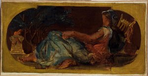 Skiss för Salon de la Paix i Paris stadshus: Minerve, mellan 1849 och 1852 (olja på duk) av Ferdinand Victor Eugene Delacroix