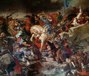 Slaget vid Taillebourg, 21 juli 1242 av Ferdinand Victor Eugene Delacroix