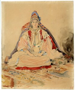 Tangers judiska äktenskap. Akvarellteckning av Eugene Delacroix (1798-1863) av Ferdinand Victor Eugene Delacroix