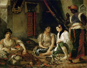 Kvinnorna i Alger i sin lägenhet av Ferdinand Victor Eugene Delacroix