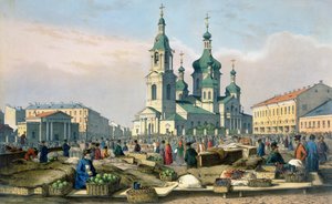 Hötorget i St Petersburg, ca 1840