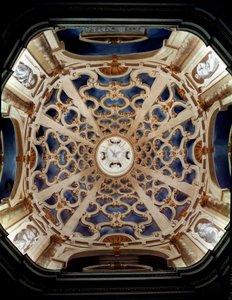 Barockkonst: Vault of the Church of the Assunta decoree av Ferdinando Maria Galli dit Ferdinando Galli da Bibiena (1657-1743) Sabbioneta Italien