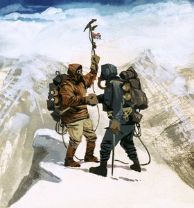 Hillary och Tensing når toppen av Mount Everest