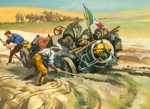 Ten thousand mile motor race (gouache på papper)