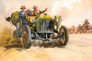 Ten thousand mile motor race (gouache på papper)