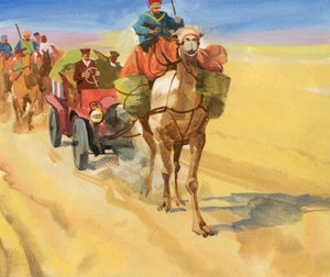 Ten thousand mile motor race (gouache på papper)