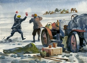 Ten thousand mile motor race (gouache på papper)
