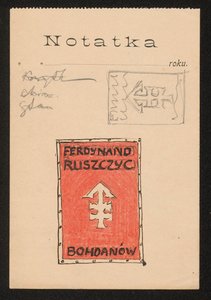Exlibris Ferdynanda Ruszczyca - Entwurf