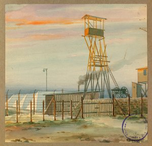 observatorium av det gamla lägret med sina tält av Fernand Barbier