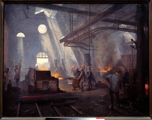 En smedja. Målning av Fernand Cormon (1845-1924)