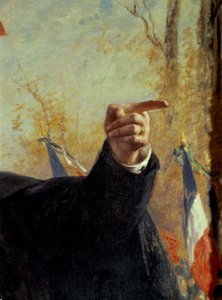 Hand. Detalj av porträttet av Paul Deroulede (1846-1914), fransk nationalistisk militant, pekar finger). Målning av Fernand Cormon (1845-1924) av Fernand Cormon