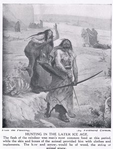 Jakt under den senare istiden, illustration från "Hutchinson