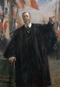 Paul Déroulède 1846-1914 håller ett tal i Bougival, januari 1913