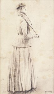 En tennisspelare; Studie för "Minnen"; En tennisspelare; eller Du Lawn Tennis; Studera för "Memories" Tennisspelster; Studie för "Memories", c.1887 av Fernand Khnopff